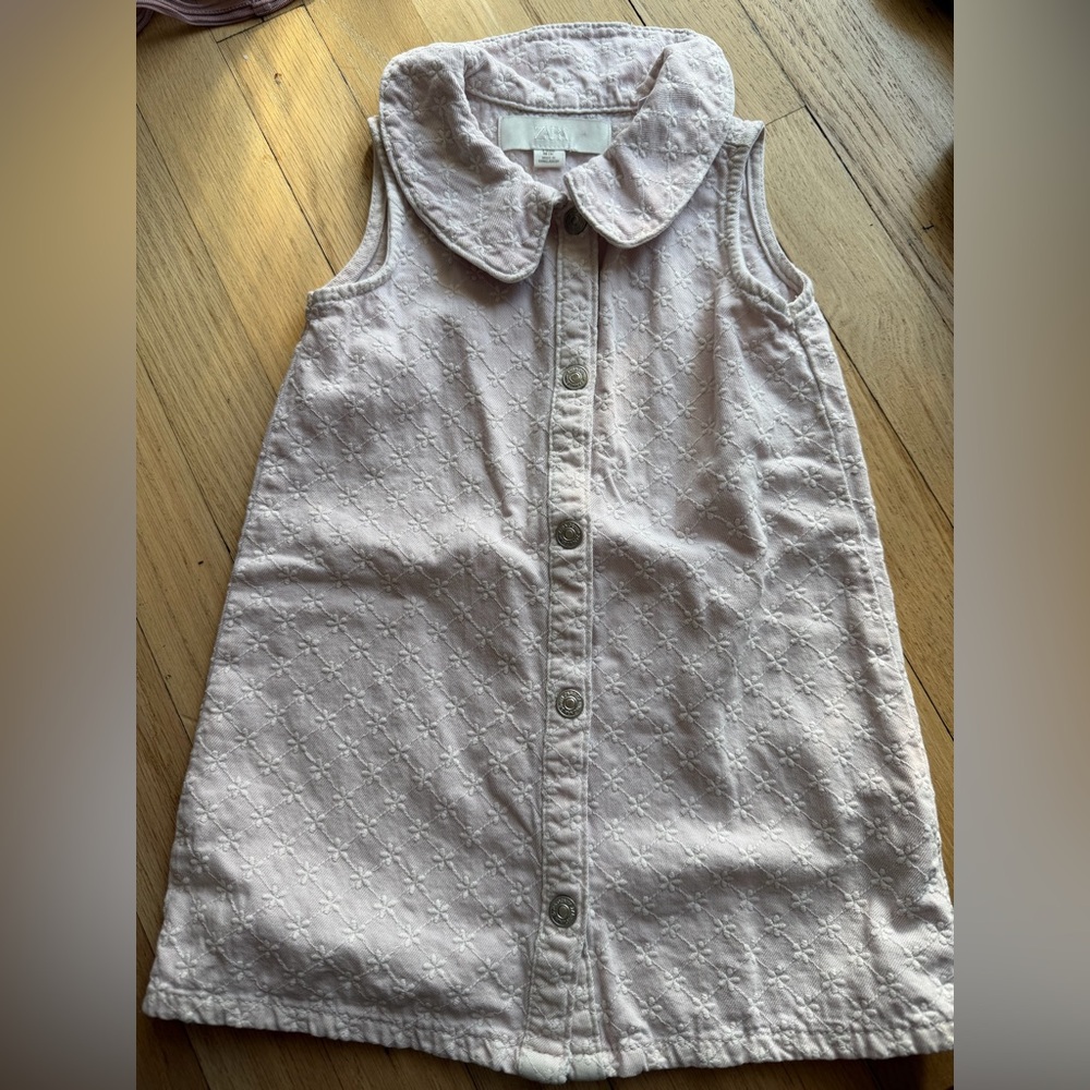 Zara Light Pink Embroidered Sleeveless Dress